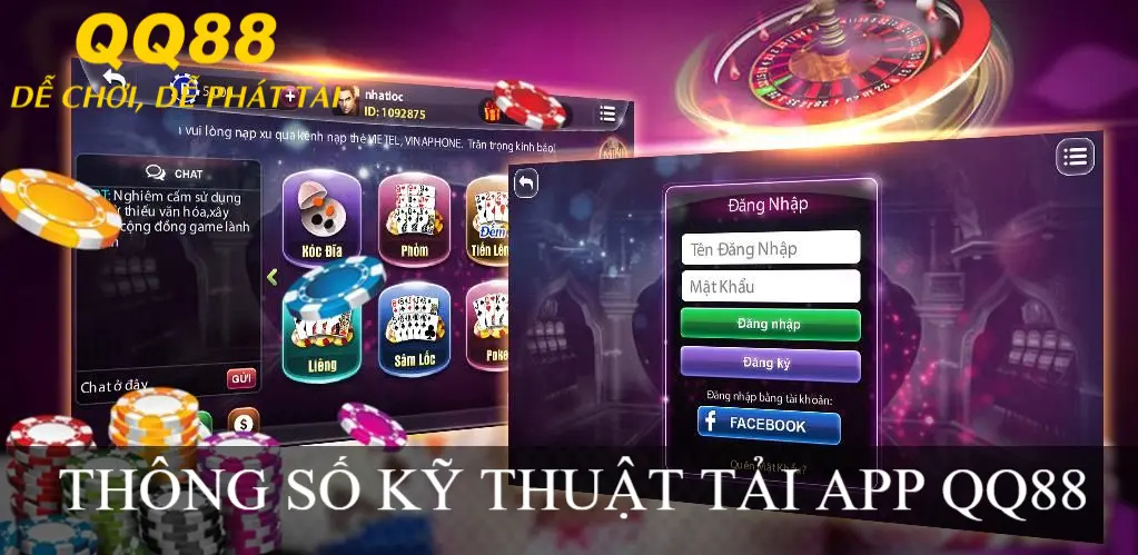 THÔNG SỐ KỸ THUẬT TẢI APP QQ88